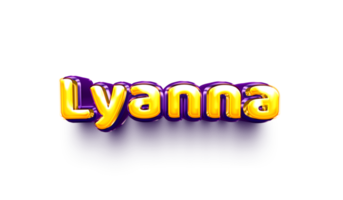 names of girls English helium balloon shiny celebration sticker 3d inflated Lyanna png