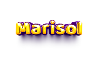 names of girls English helium balloon shiny celebration sticker 3d inflated Marisol Marisol Marisol png