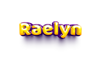 names of girls English helium balloon shiny celebration sticker 3d inflated Raelyn png