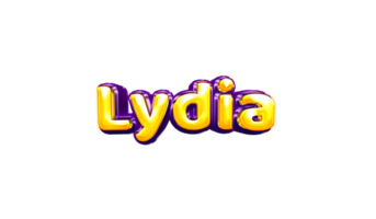 meisjes naam sticker kleurrijk partij ballon verjaardag helium lucht glimmend geel Purper uitknippen lydia png