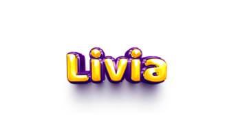 names of girls English helium balloon shiny celebration sticker 3d inflated Livia png