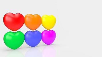 corazón multicolor para la representación 3d del concepto lgbtq foto