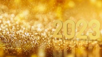 The 2023 gold number for new year or celebration  concept 3d rendering photo