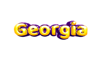 girls name sticker colorful party balloon birthday helium air shiny yellow purple cutout Georgia Georgia png