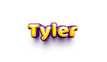 names of boys English helium balloon shiny celebration sticker 3d inflated Tyler png