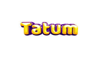 girls name sticker colorful party balloon birthday helium air shiny yellow purple cutout tatum png