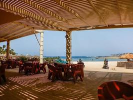 amazing lounge at the beach with reflections on vacation photo