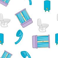 Equipment for bathroom pattern, cartoon style vector