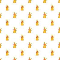 Mill pattern, cartoon style vector