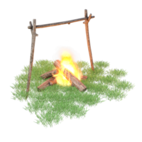 Camping asset 3d rendering png