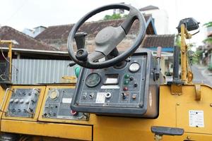 road construction machine front button details photo