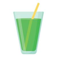 Juice in glass icon, cartoon style vector