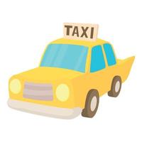 icono de taxi, estilo de dibujos animados vector