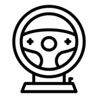 Gamer steering wheel icon outline vector. Sport game vector