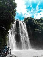 Beautiful shot of a waterfall indonesia the name air terjun nglirip tuban jawa timur photo