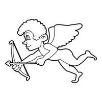 Cupid icon, outline style vector