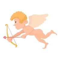 Cupid icon, cartoon style vector