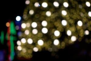 Blurred Christmas Lights gold Bokeh. photo