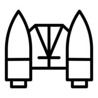 Potential jetpack icon outline vector. Boost speed vector