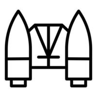 Potential jetpack icon outline vector. Boost speed vector