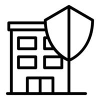 Secured house icon outline vector. Social service vector