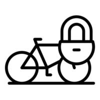 vector de contorno de icono de alquiler de bicicletas de casillero. transporte público