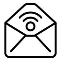Secured mail icon outline vector. Online system vector