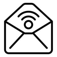 vector de contorno de icono de correo seguro. sistema en línea