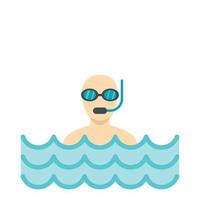 Diver with scuba icon, flat style vector
