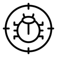 Bug detection icon outline vector. Online security vector