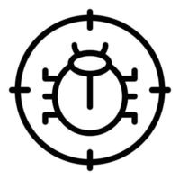 Bug detection icon outline vector. Online security vector