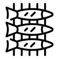 Portuguese bbq fish icon outline vector. Food cuisine vector