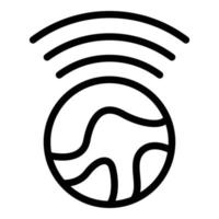 Global wifi system icon outline vector. Private internet vector