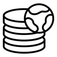 Global server data icon outline vector. Internet private vector