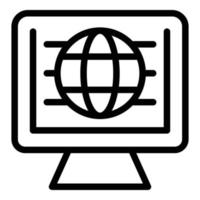 Global web page icon outline vector. Server system vector