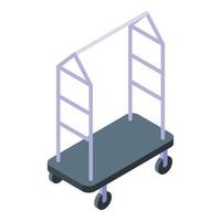 Airport trolley icon isometric vector. Travel suitcase vector