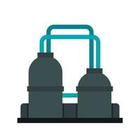 Oil refinery plant icon, flat style vector