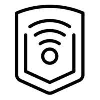 Wifi secured icon outline vector. Server system vector