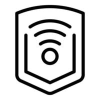 Wifi secured icon outline vector. Server system vector