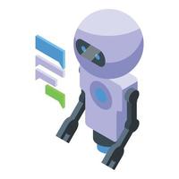 Chatbot icon isometric vector. Support call vector