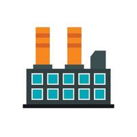 Industrial factory building icon, flat style vector