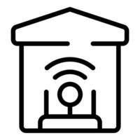 Internet house icon outline vector. Secure private vector