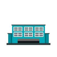 Manufacturing factory building icon, flat style vector