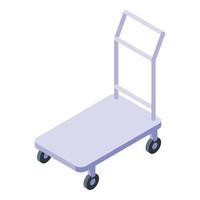 Walking trolley icon isometric vector. Airport travel vector