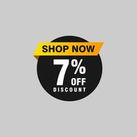 7 discount, Sales Vector badges for Labels, , Stickers, Banners, Tags, Web Stickers, New offer. Discount origami sign banner.