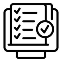 Monitor document icon outline vector. Loan credit vector