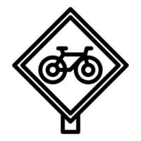 vector de contorno de icono de señal de carretera de alquiler de bicicletas. aplicación pública