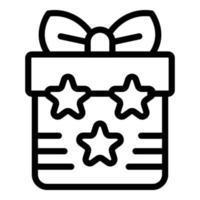 vector de contorno de icono de caja de regalo. feliz delicia