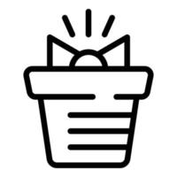 Celebrate plant pot icon outline vector. Person happy vector