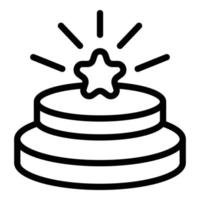 Cake icon outline vector. Person happy vector